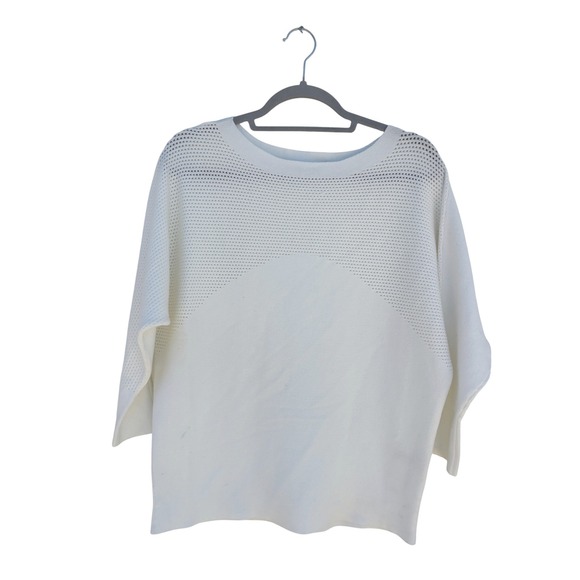 Vila Milano Women's Cream Knit Dolman Sleeve Sweater Top Pullover Size Small - Picture 1 of 6